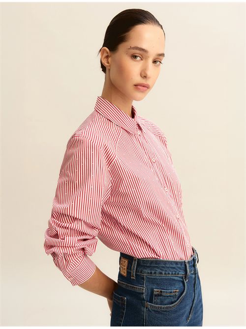 Camicia ampia in popeline stretch - ROSSO EMME MARELLA | EMMLIUTI156/004